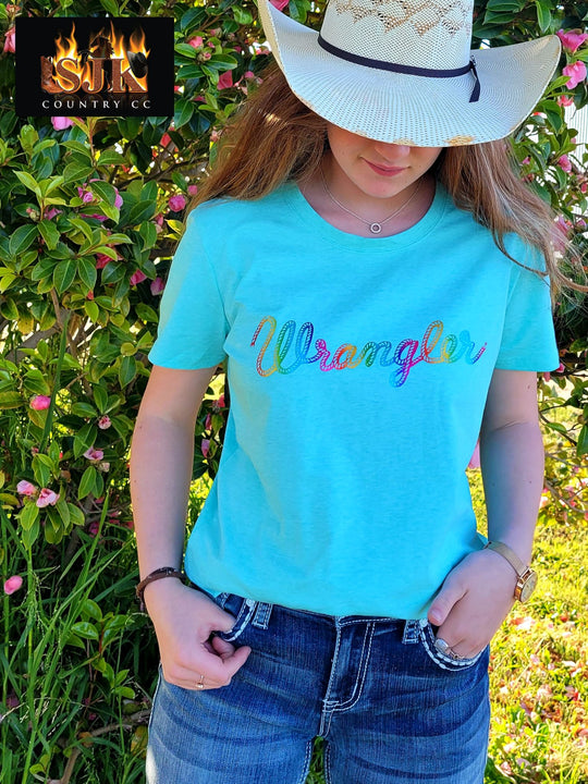 Wrangler Lasso Logo Tee Shirt Top Size 10 or 18