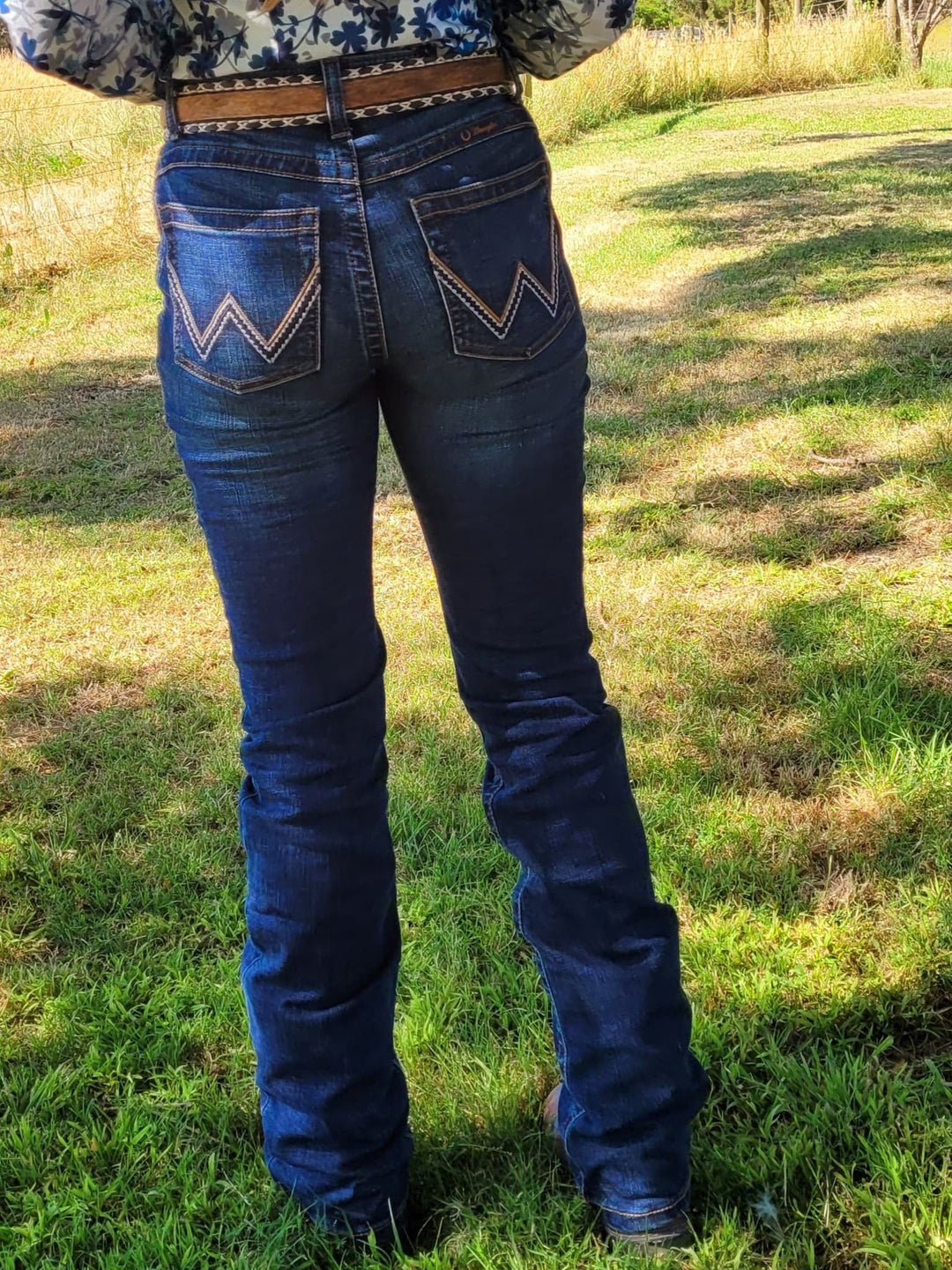 Wrangler Willow Lovette Dark Stretch Riding Jeans 34" Leg