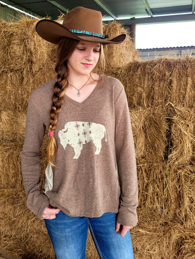 Outback Trading Madison Buffalo Tee Size S or M