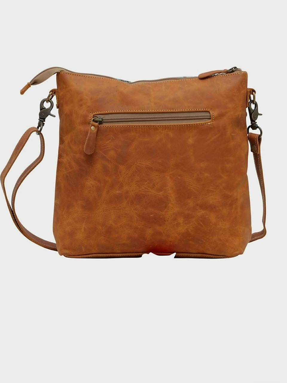 Western Leather Genuine Embossed Turquoise Crossbody