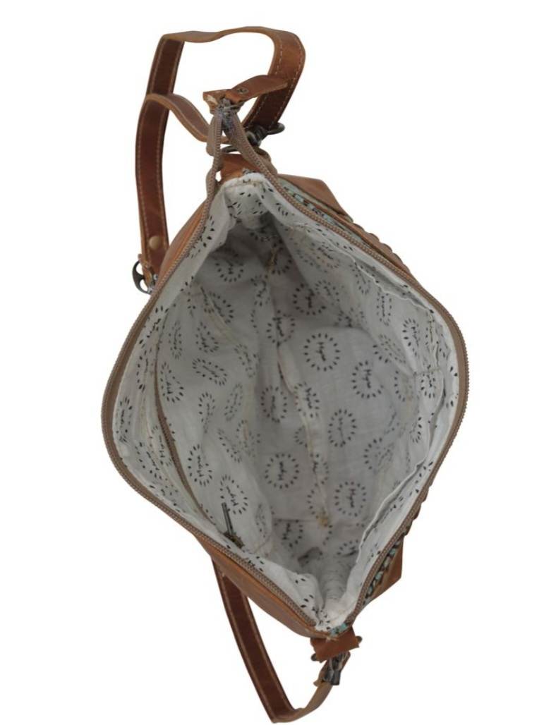 Western Leather Genuine Embossed Turquoise Crossbody