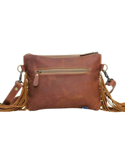 Western Leather Distressed Tooled Crossbody Handbag