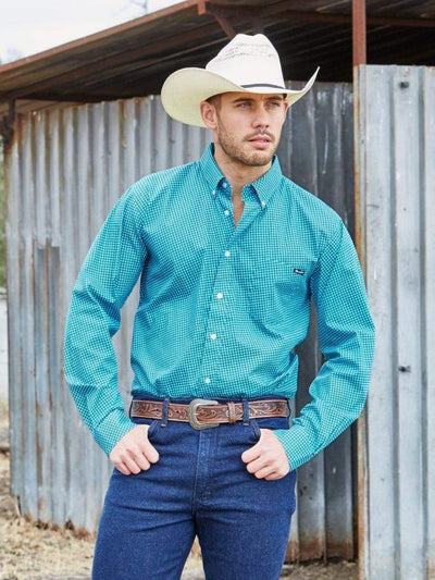 Shirt - Mens Wrangler Miles 100% Cotton Western Shirt