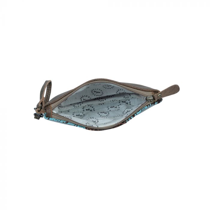 Western Leather and Turquoise Clutch Wristlet