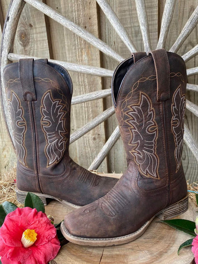 Bronco Genuine Leather Western Boots