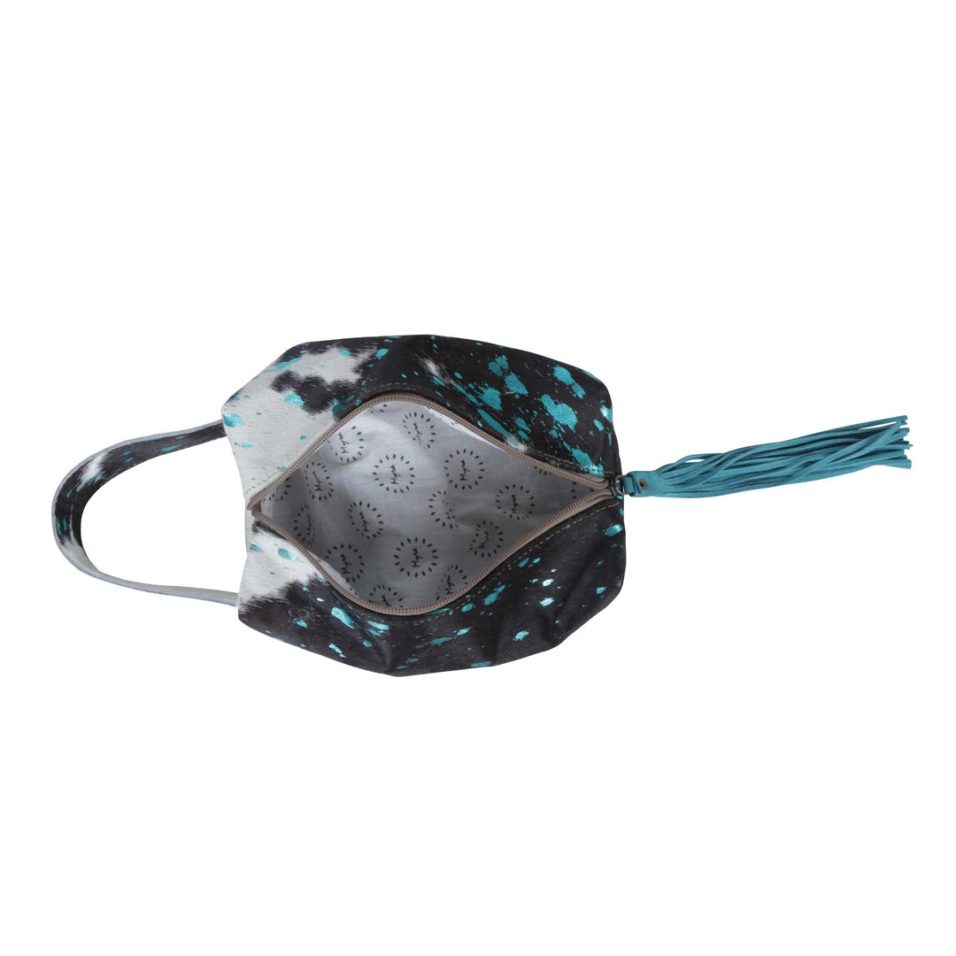 Toiletry Bag - Genuine Hair on Hide  Cosmetic Case Suede Tassle