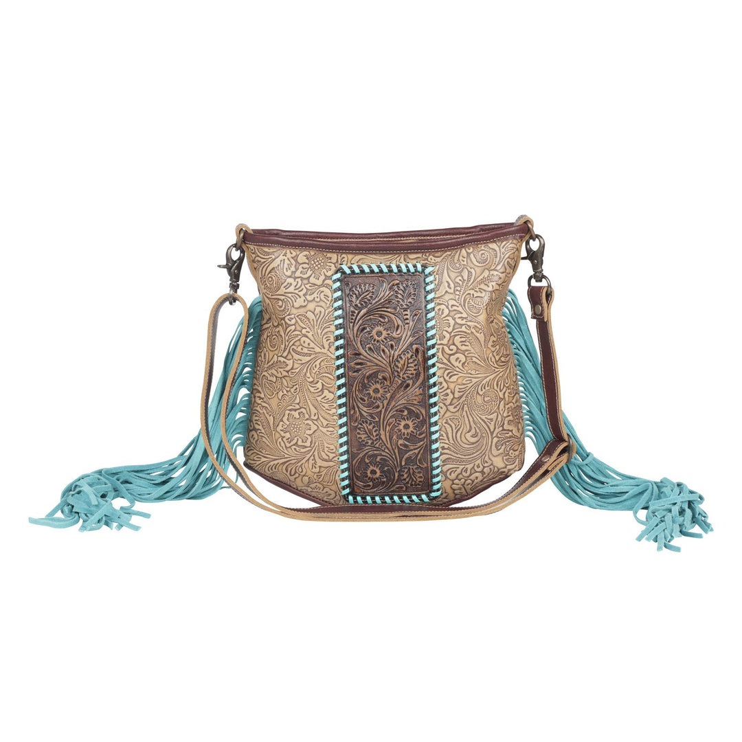 Quincy Hand Tooled Medium Size Crossbody