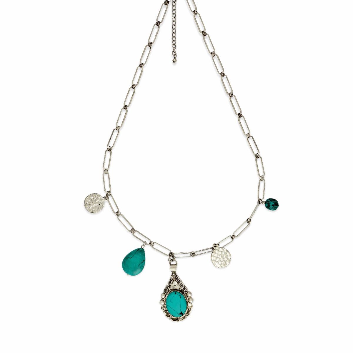 Necklace - Turquoise Faux Style
