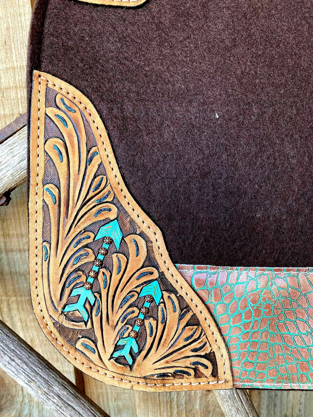 Western Klassy Cowgirl  Western Saddle Pad  28x30  Barrel  Style 1”  Brown  felt