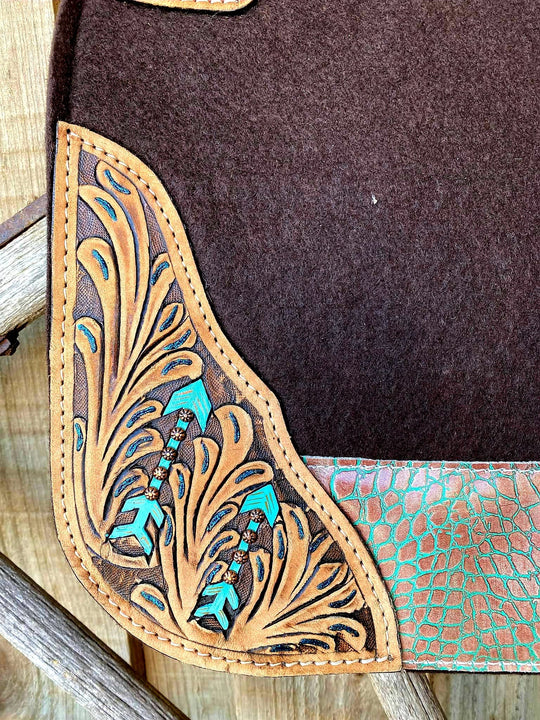 Western Klassy Cowgirl  Western Saddle Pad  28x30  Barrel  Style 1”  Brown  felt