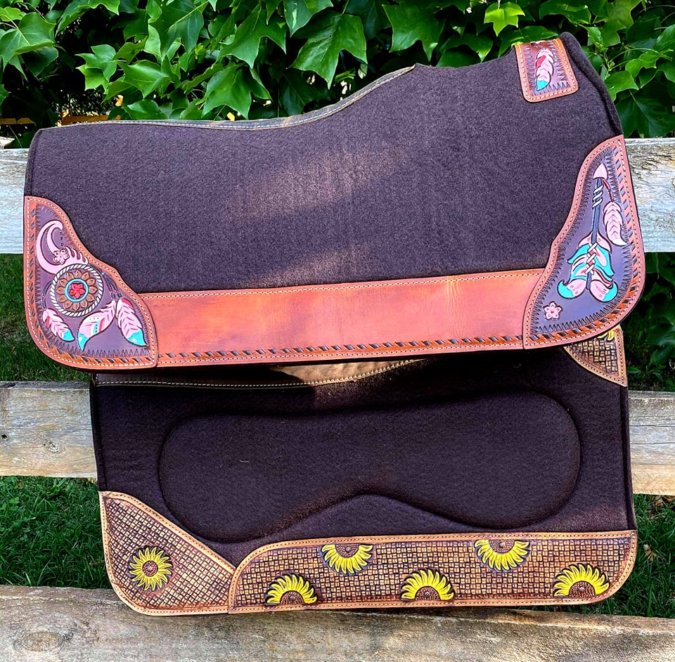 Western Saddle Pad Felt Contoured 31" X 32"   Dreamcatcher