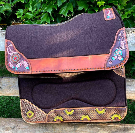 Western Saddle Pad Felt Contoured 31" X 32"   Dreamcatcher