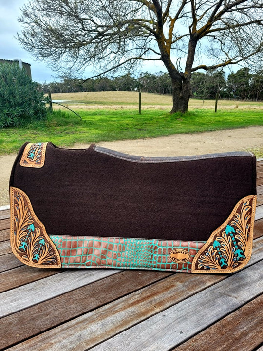 Western Klassy Cowgirl  Western Saddle Pad  28x30  Barrel  Style 1”  Brown  felt