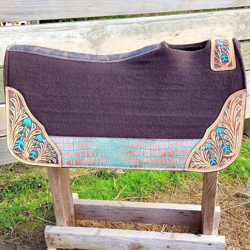 Western Klassy Cowgirl  Western Saddle Pad  28x30  Barrel  Style 1”  Brown  felt