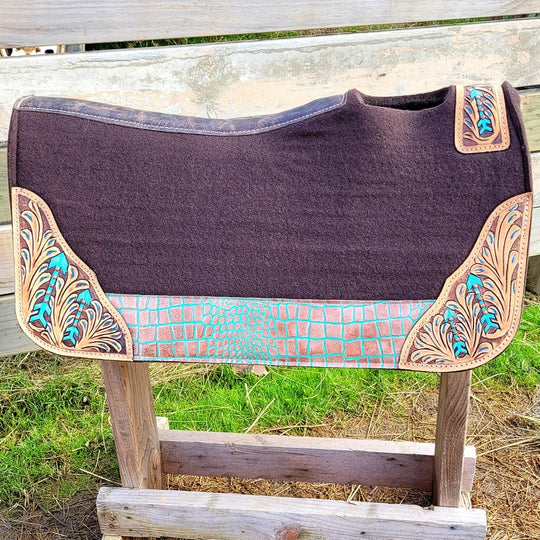 Western Klassy Cowgirl  Western Saddle Pad  28x30  Barrel  Style 1”  Brown  felt