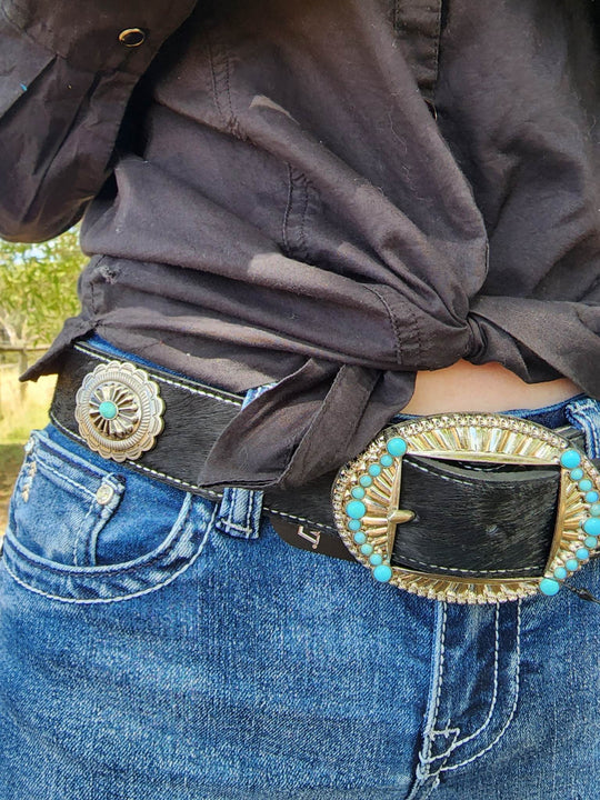 Pure Western Rowley Genuine Leather/Hide Black Belt