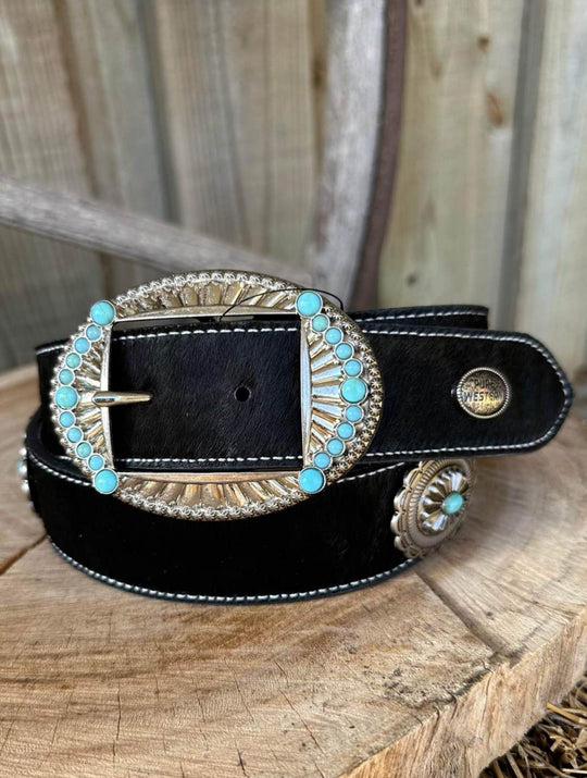 Pure Western Rowley Genuine Leather/Hide Black Belt