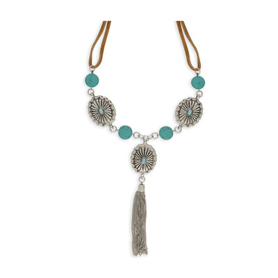 Necklace - Faux Turquoise Stone Charm