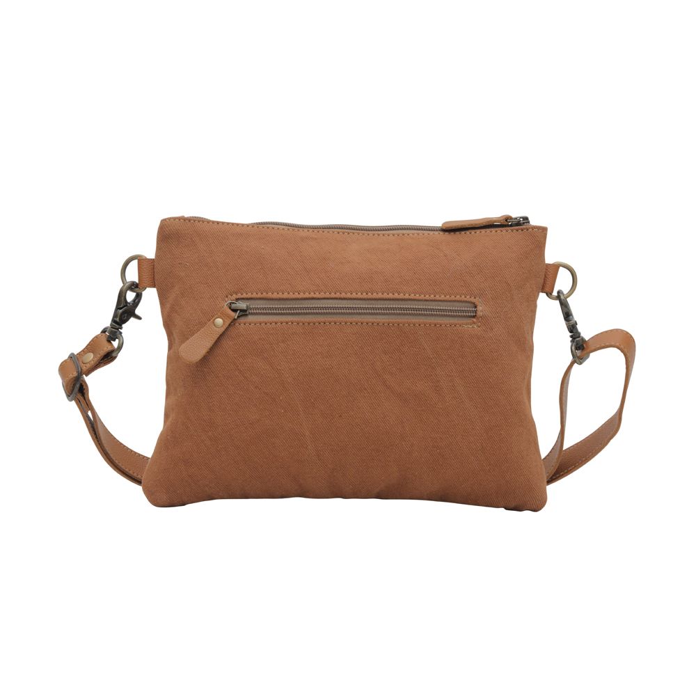 Western Leather Recycled Canvas Crossbody Handbag