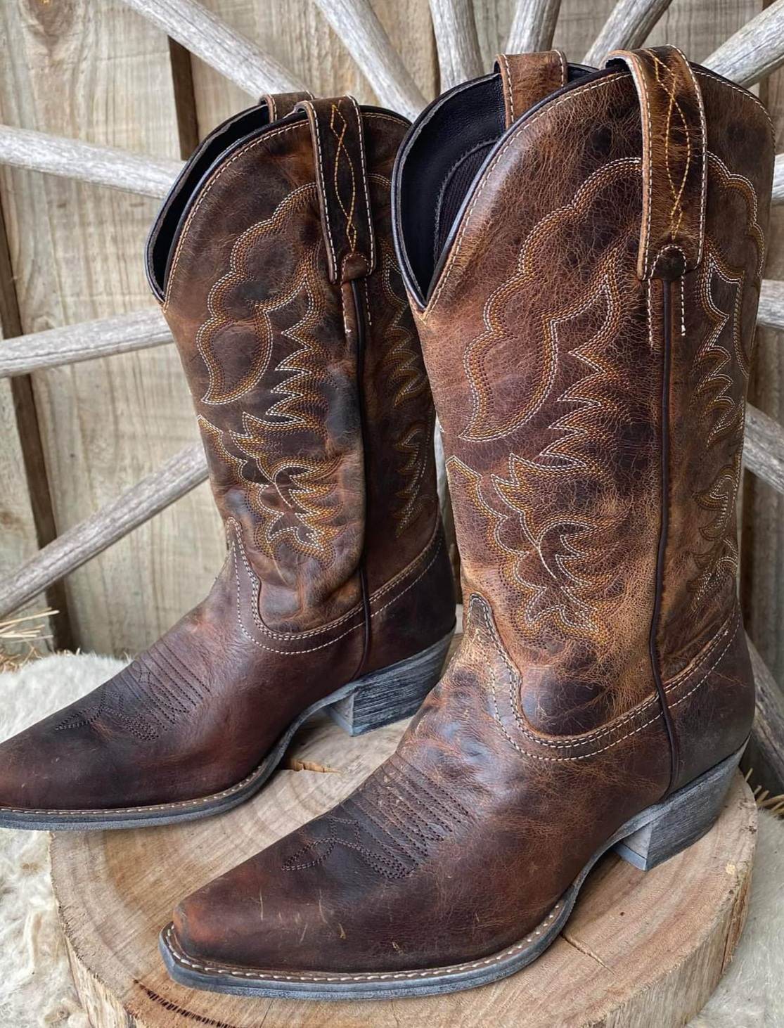 Sabrina Genuine Leather Western Cowboy Boots