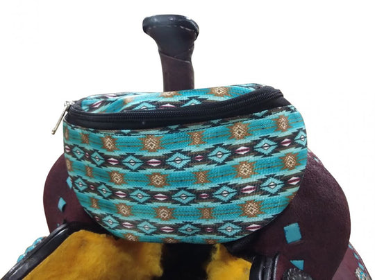 Saddle Pouch - Southwest Turquoise Print