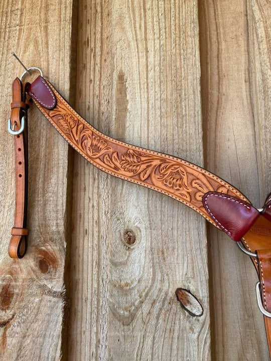Breastcollar - Breastplate Tooled Floral Contour