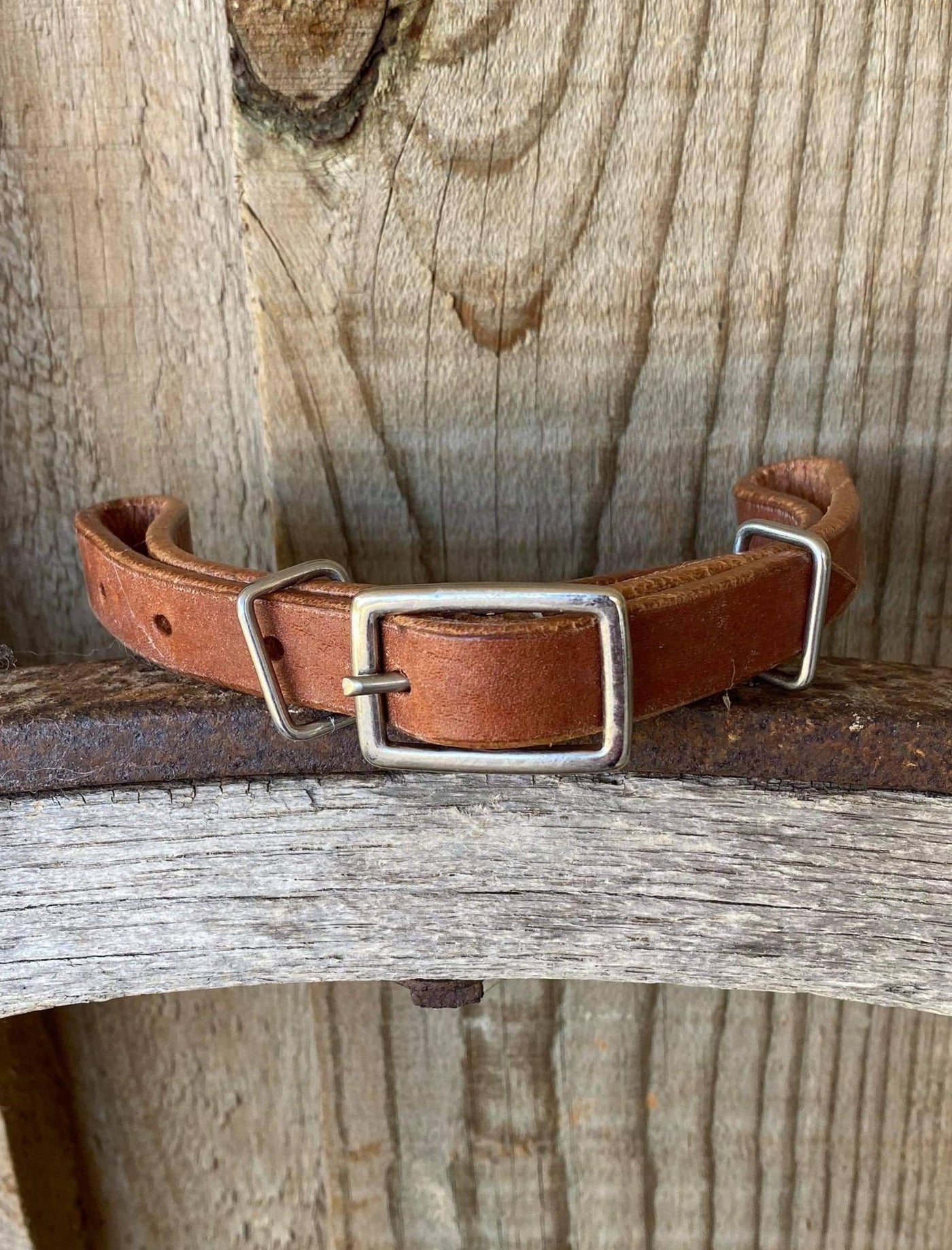 Curb Strap - Harness leather fully adjustable all leather curb strap