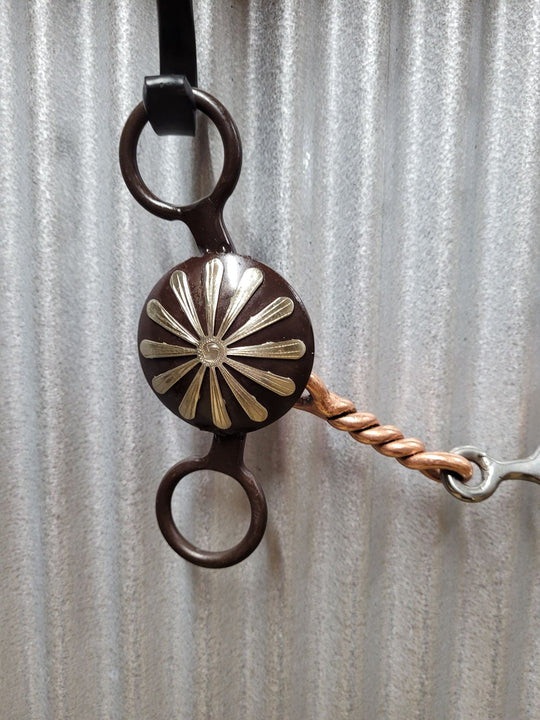 Bits - 5" Brown Steel Concho Bit with Dogbone Mouth
