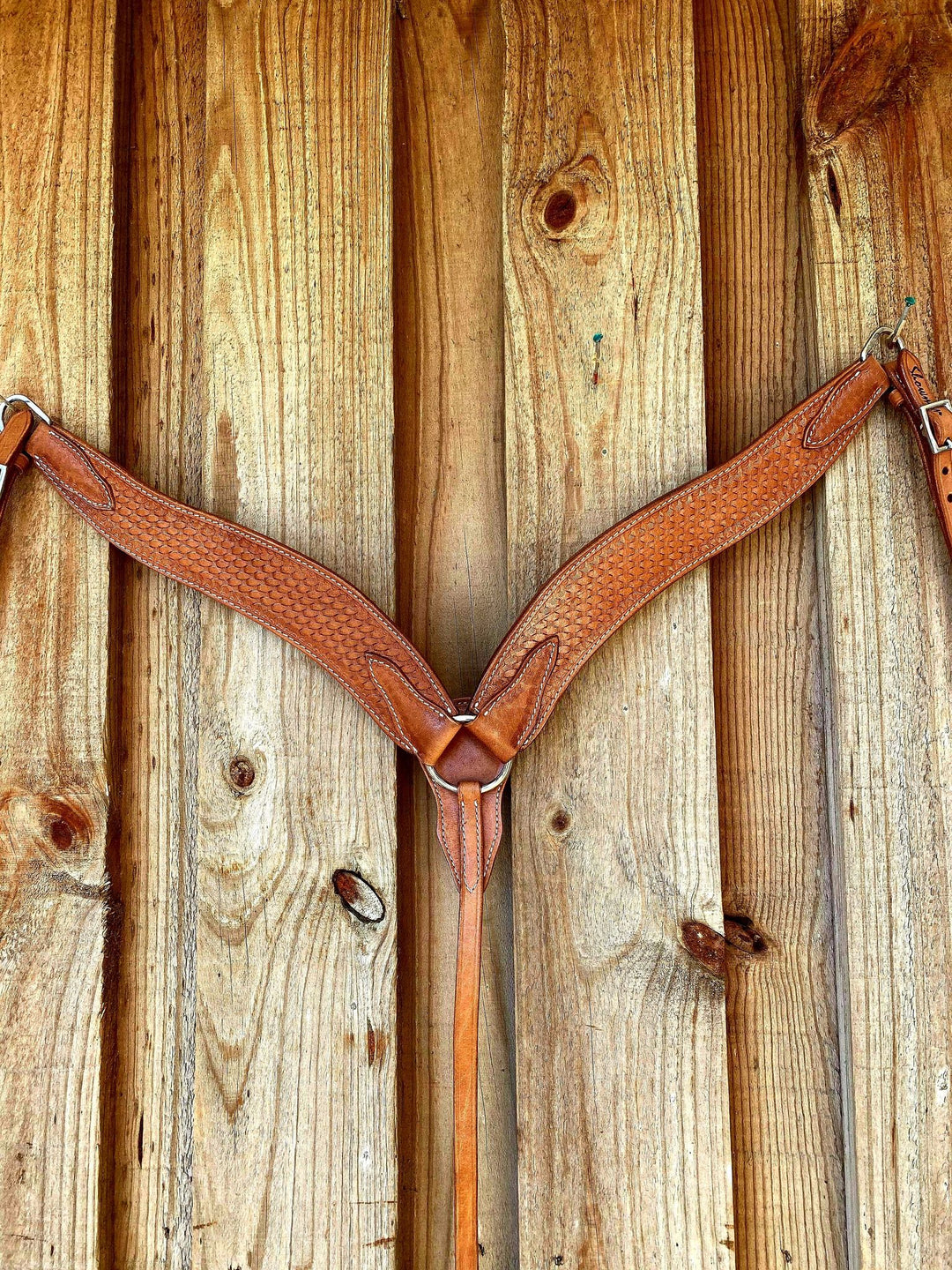 Breastcollar – Basketweave Breastplate Contour Fit 2″ Wide