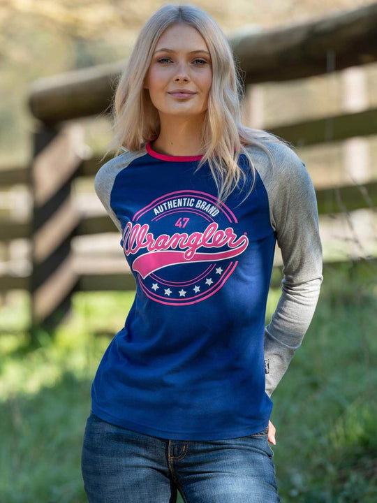 Wrangler Western Sierra Baseball Long Sleeve Top  12 14 18