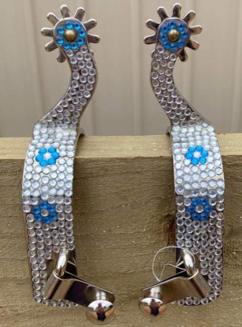Spurs - Stainless Steel Diamonte Spurs Ladies Size