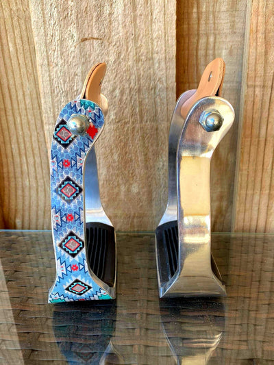 Stirrups - ®   Shimmering Navajo print stirrup