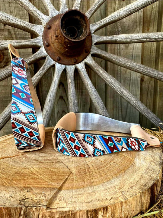 Stirrups - ®   Shimmering Navajo print stirrup