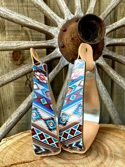 Stirrups - ®   Shimmering Navajo print stirrup