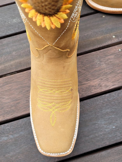Boots - Ladies Handcrafted Sunflower Boots Size 8