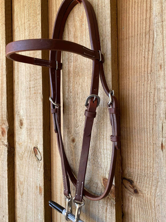 Western Bridle Browband Headstall Harness Leather Quick Snap Ends