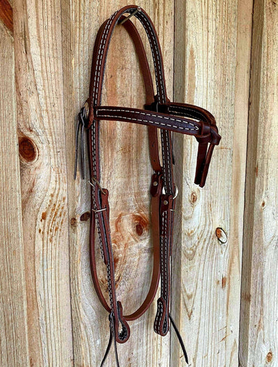 Western Bridle BROWBAND FUTURITY DARK OIL  HEADSTALL W/TIE ENDS
