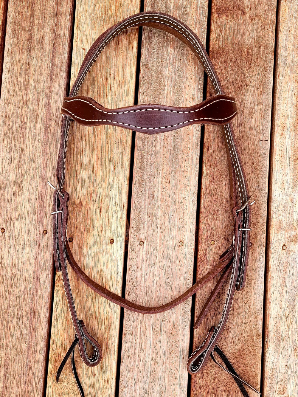 Western Bridle BROWBAND SCALLOPED HEAVY OIL  HEADSTALL