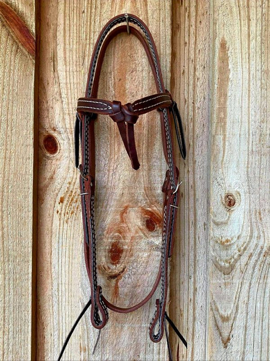 Western Bridle BROWBAND FUTURITY DARK OIL  HEADSTALL W/TIE ENDS