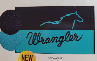 Giftware - Wrangler  Beach Towel Navy/ Aqua Running Horse