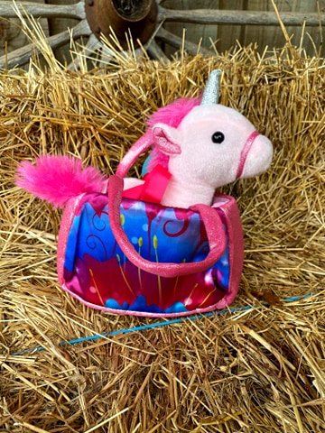 Kids Soft Plush Toy Unicorn Horse in Bag Gift