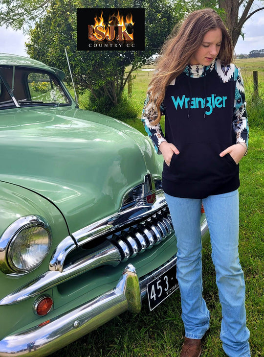 Wrangler USA Collection Aztec Hoodie Size Large