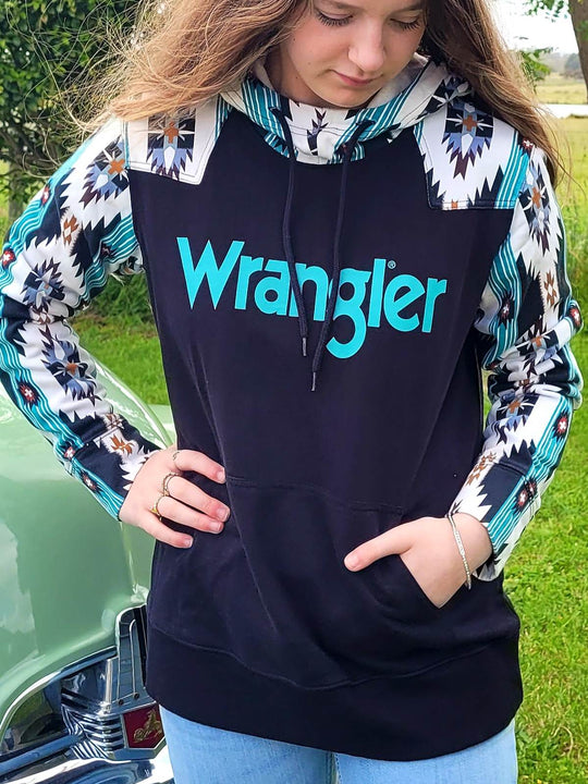 Wrangler USA Collection Aztec Hoodie Size Large