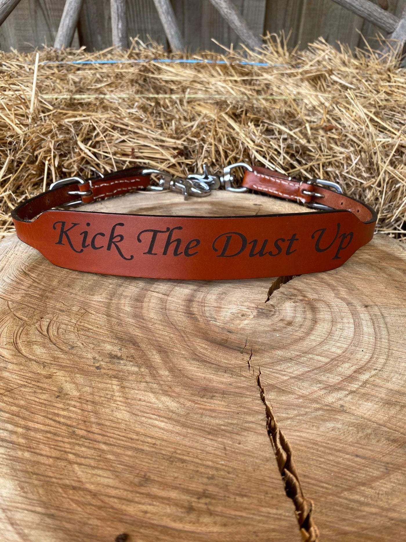 Wither Strap -Kick up the Dust Leather Wither Strap