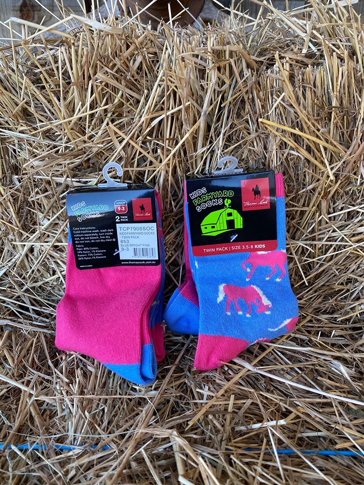 Socks - Thomas Cook Girls Farmyard Horse Socks Size 9 - 3
